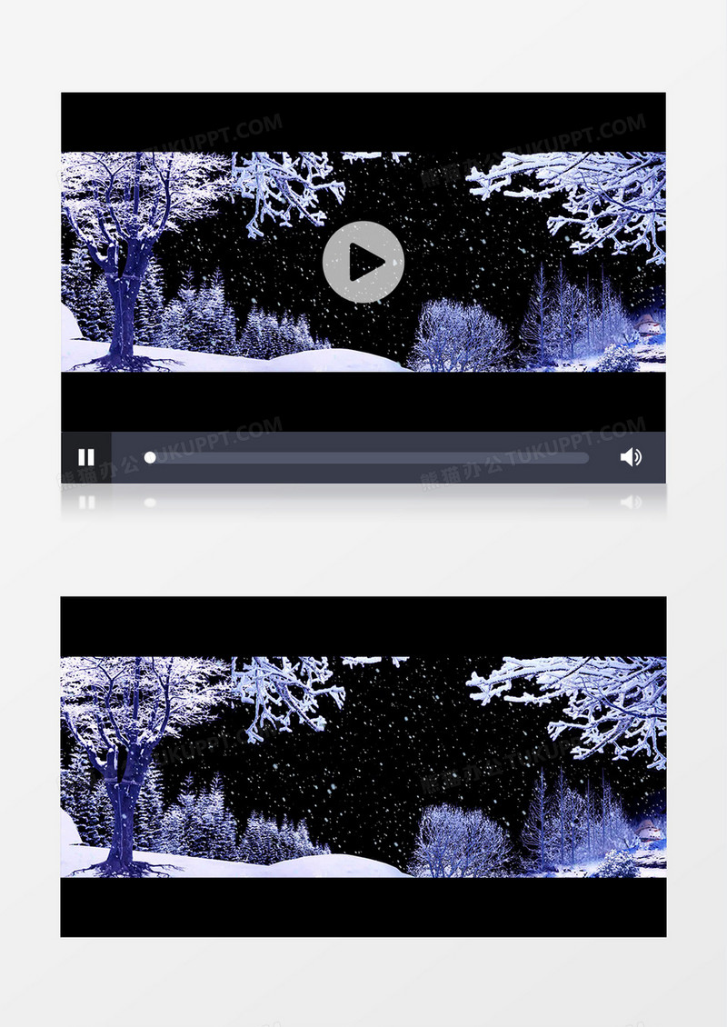 冰松树雪地松雪花全息高端背景视频（有音乐）