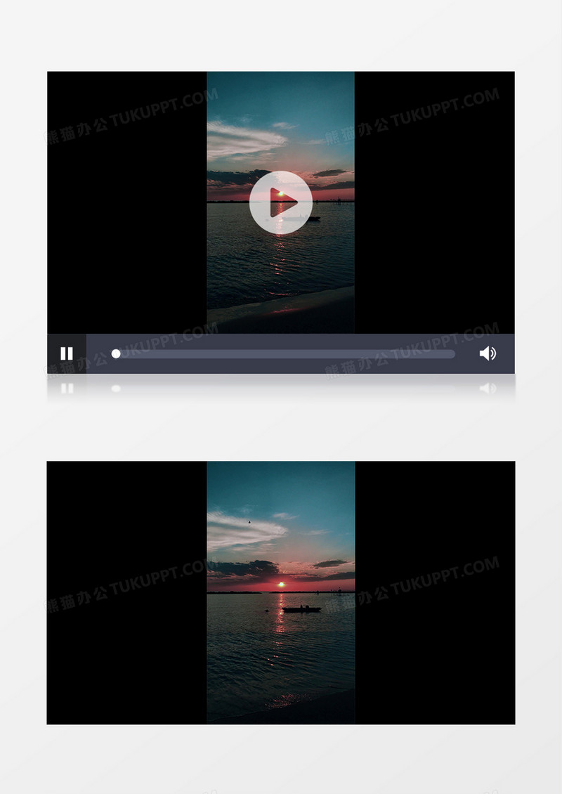 高清实拍傍晚在海面上的船只实拍竖版视频素材