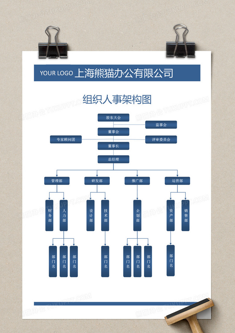 企业公司组织架构图word模板