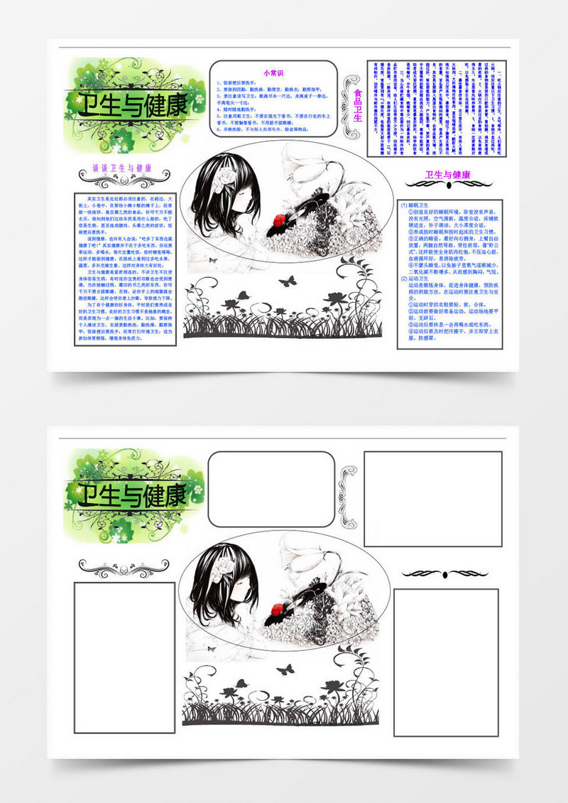 卫生与健康教育宣传word手抄报小报模板