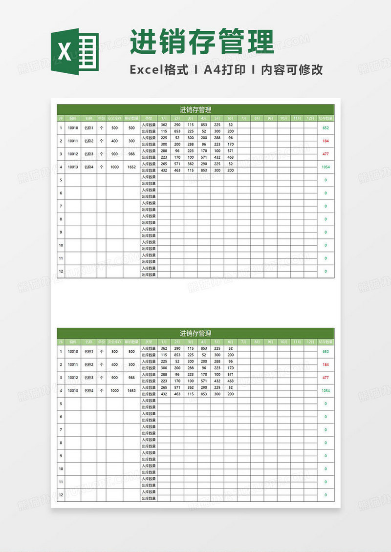 绿色简约进销存管理