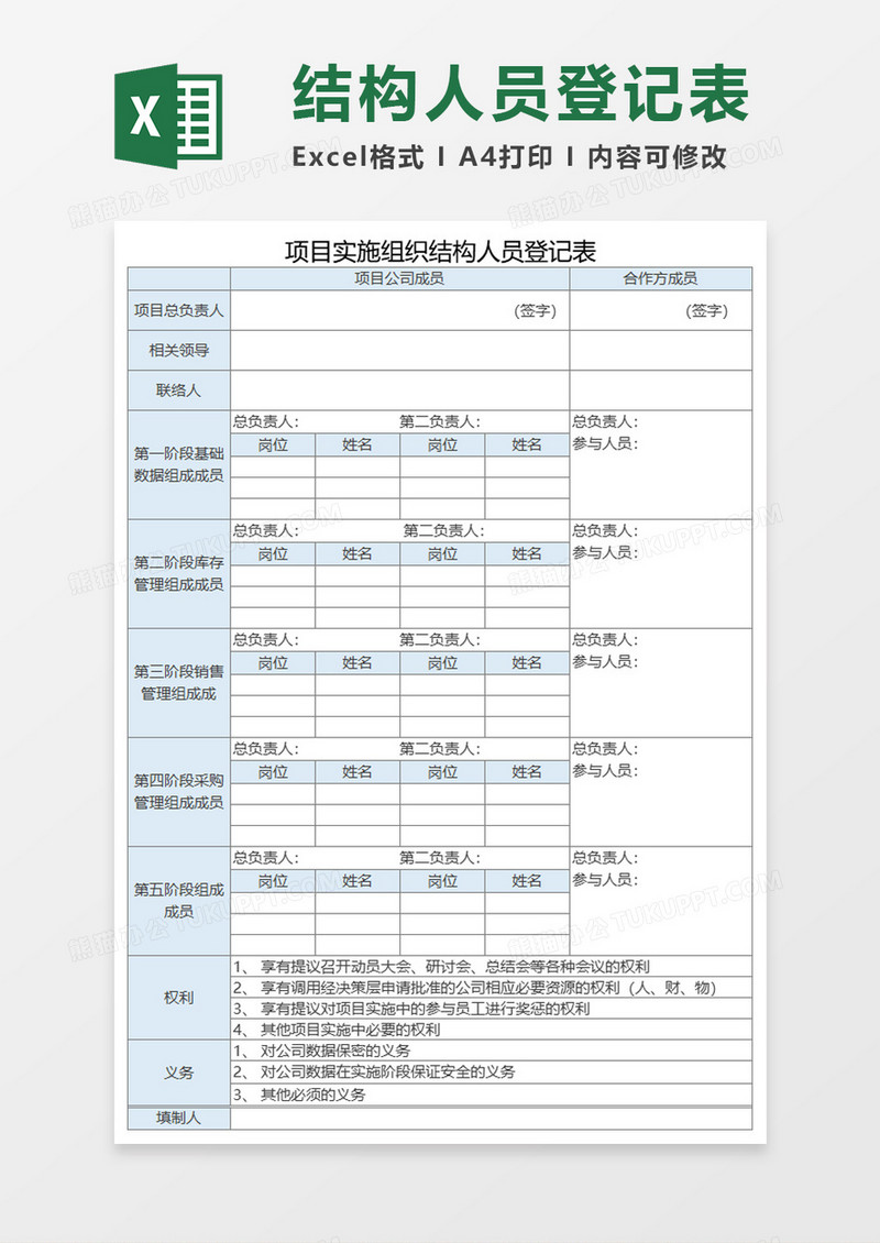 组织结构人员登记表