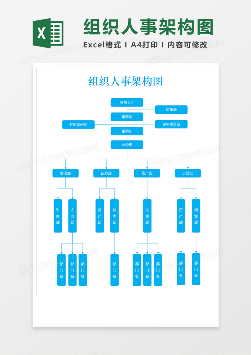 组织人事架构图Execl素材