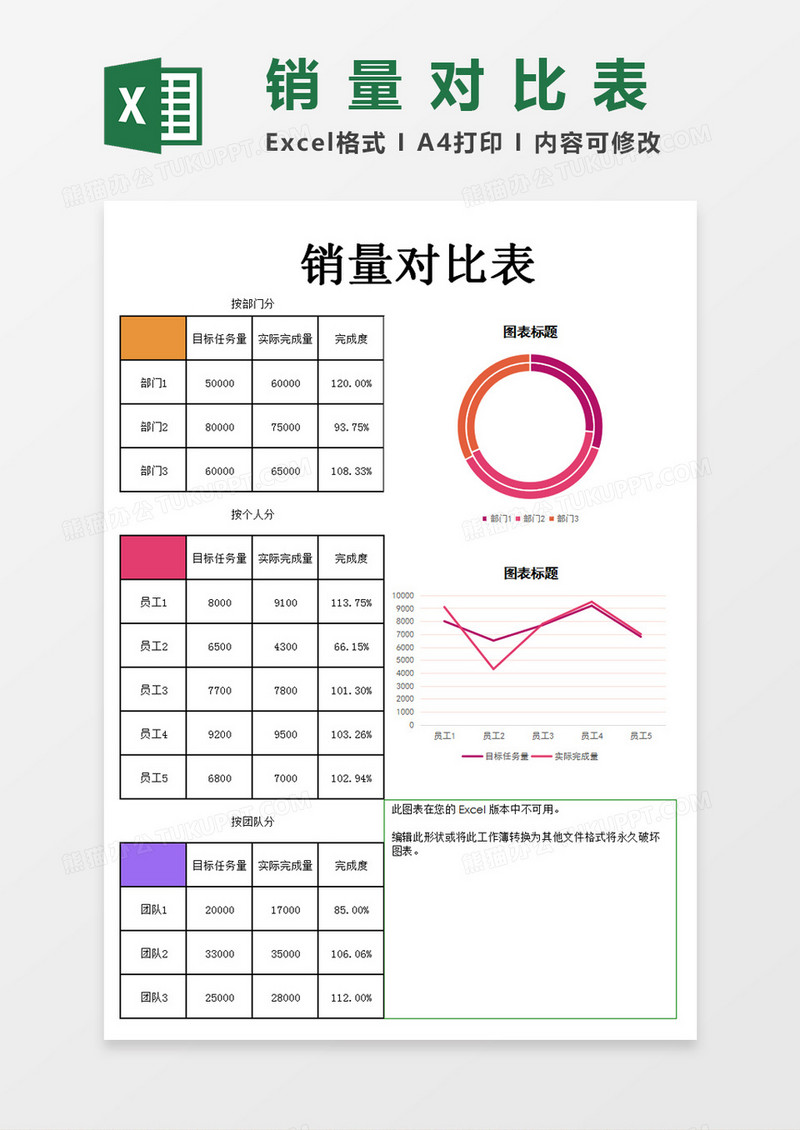 销量对比表Excel模板