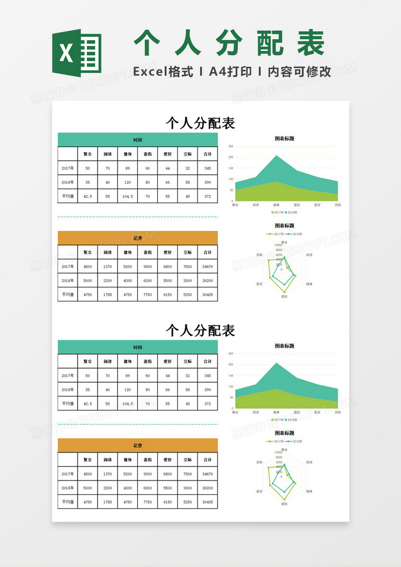 个人分配表Excel模板