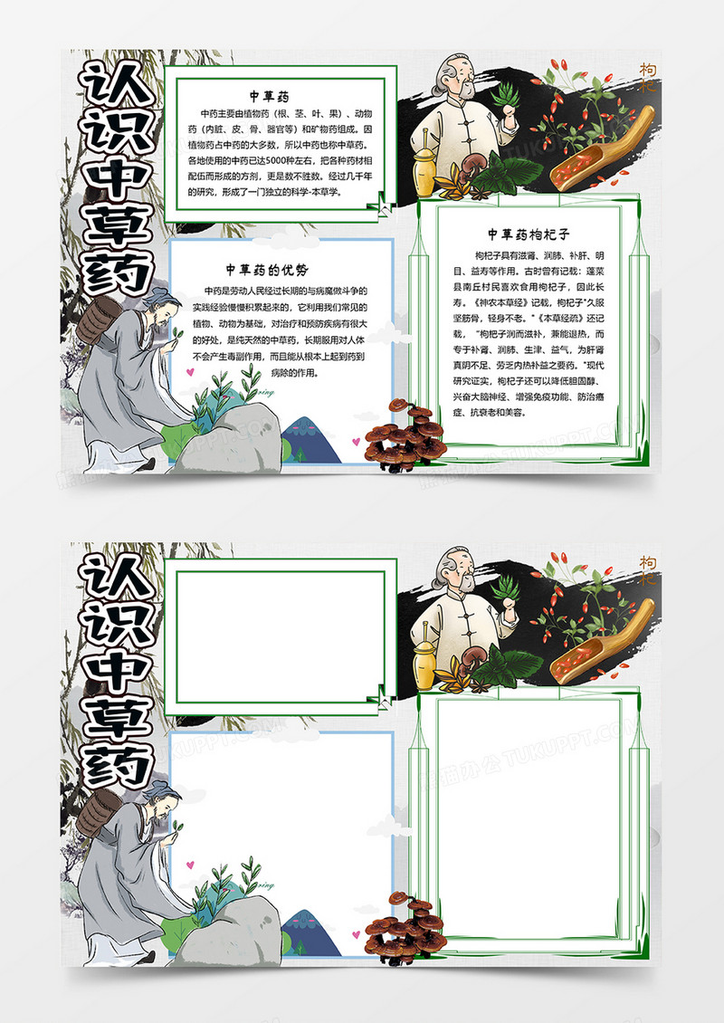 中草药的认识手抄报