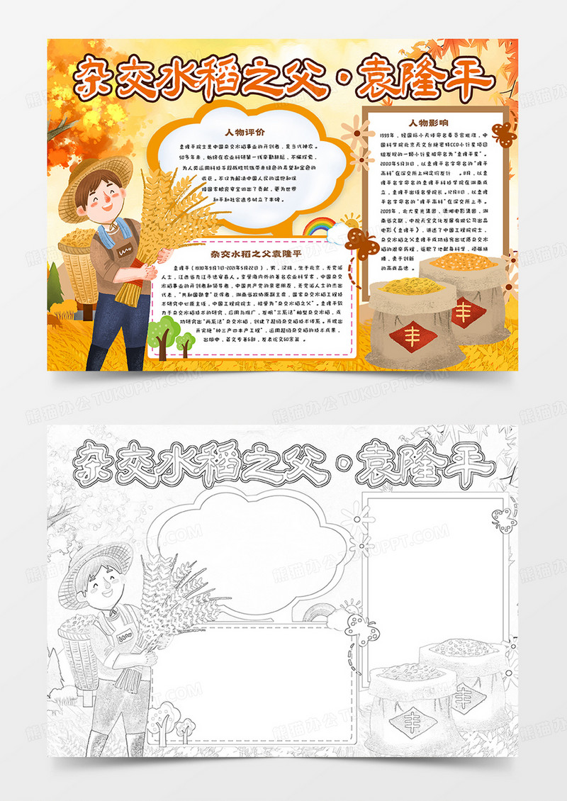 杂交水稻之父袁隆平手抄报