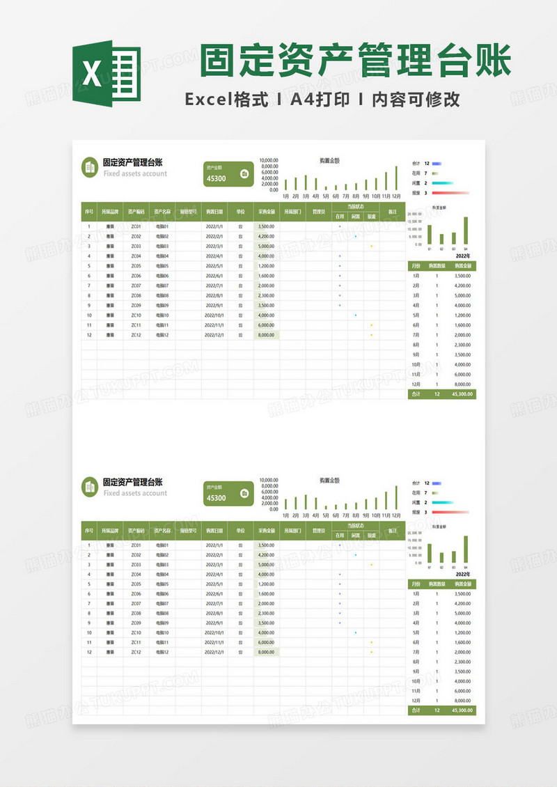   固定资产管理台账基本模板