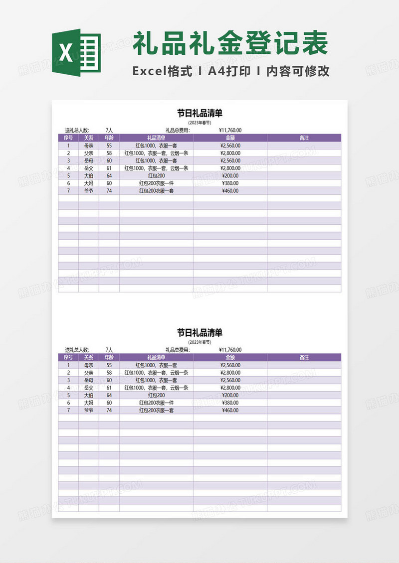 节日送礼礼品清单