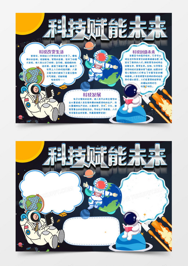 科技赋能未来小报手抄报word模版