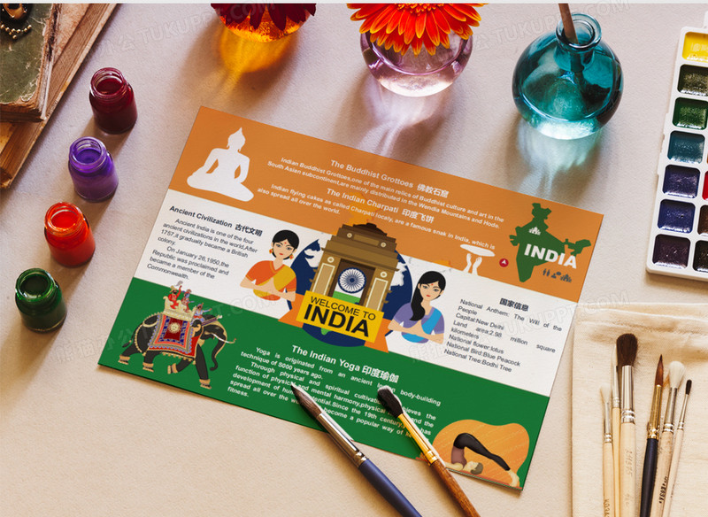 外国小报旅游小报旅游胜地泰姬陵线稿英文小报英语手抄报线稿word模板