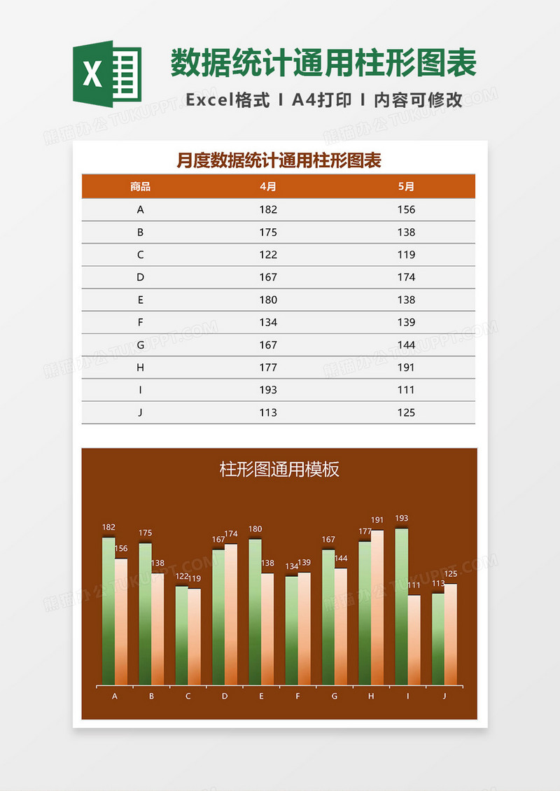 通用柱形图模板excel模板