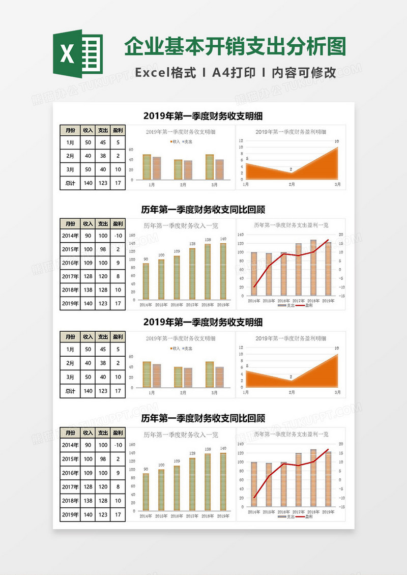 财务收支明细分析表Excel模板