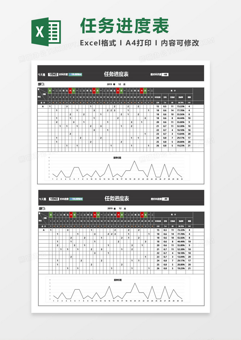 任务进度表Excel模板