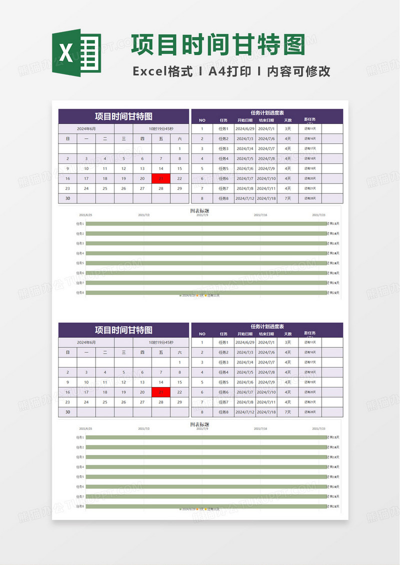 项目进度情况统计表excel模板
