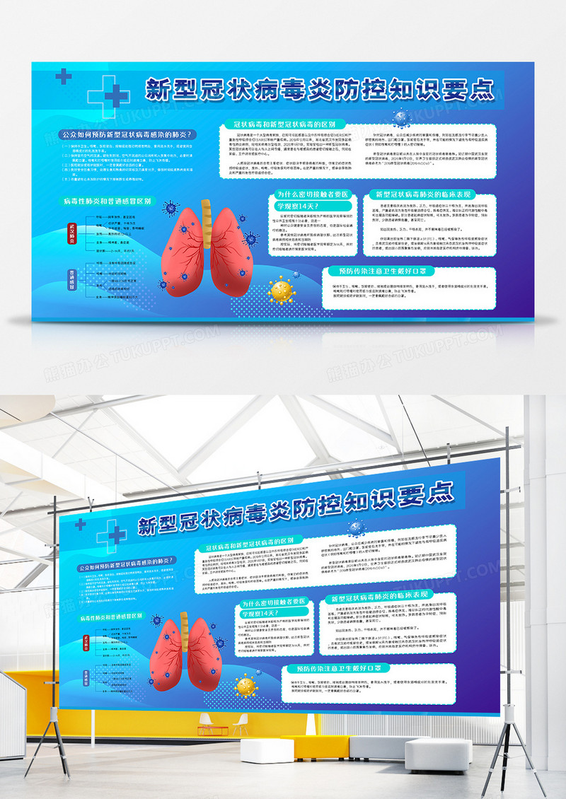 预防肺炎新型冠状病毒防控知识展板