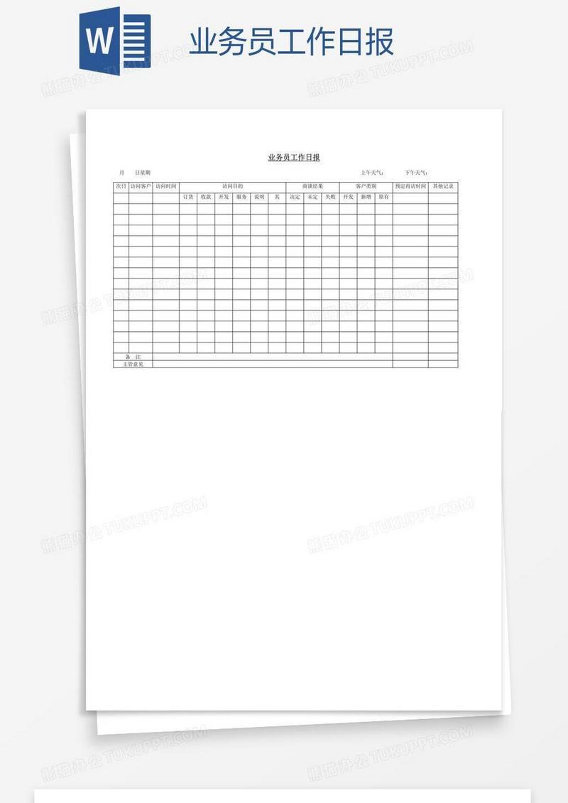 业务员工作日报