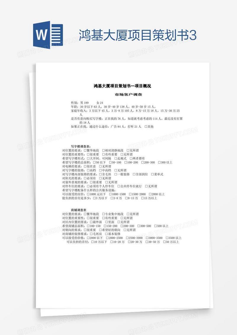 鸿基大厦项目策划书3