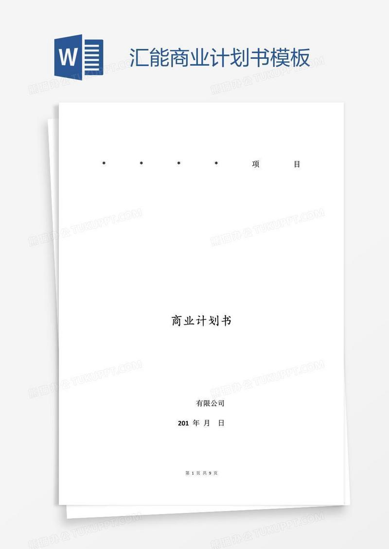汇能商业计划书模板
