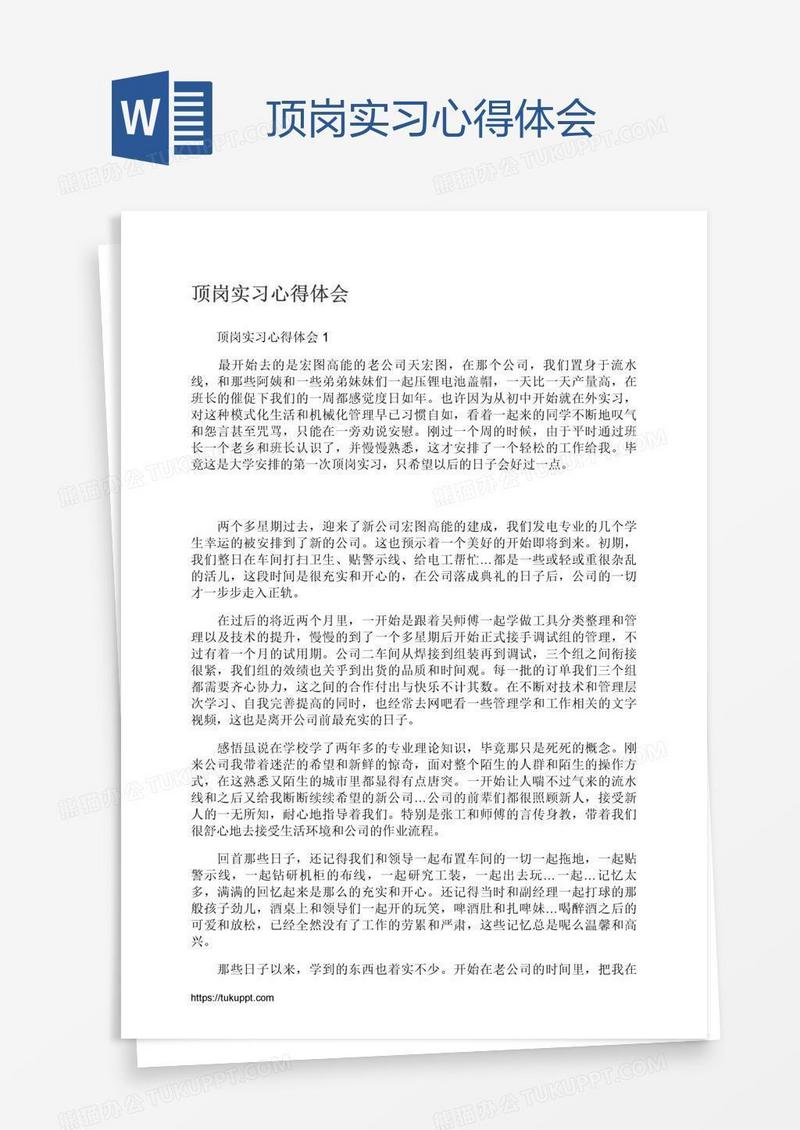 顶岗实习心得体会