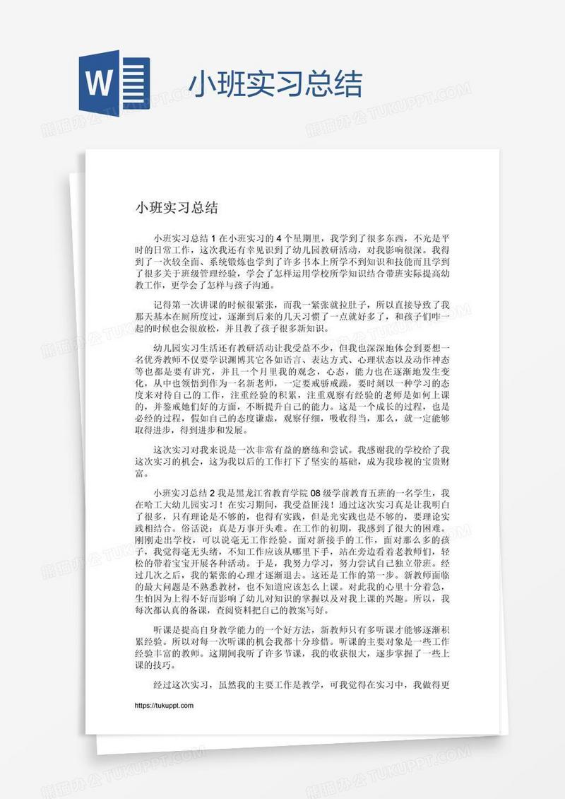 小班实习总结