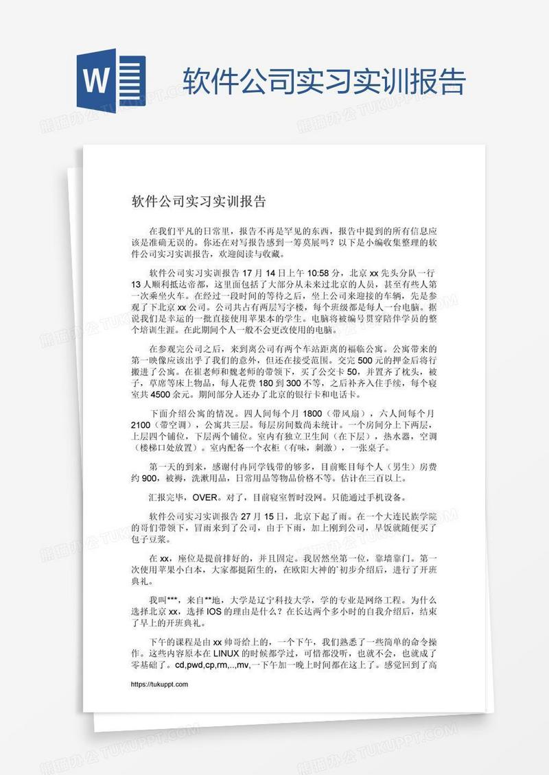 软件公司实习实训报告