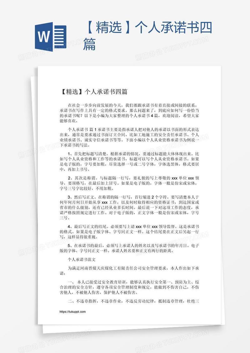 【精选】个人承诺书四篇