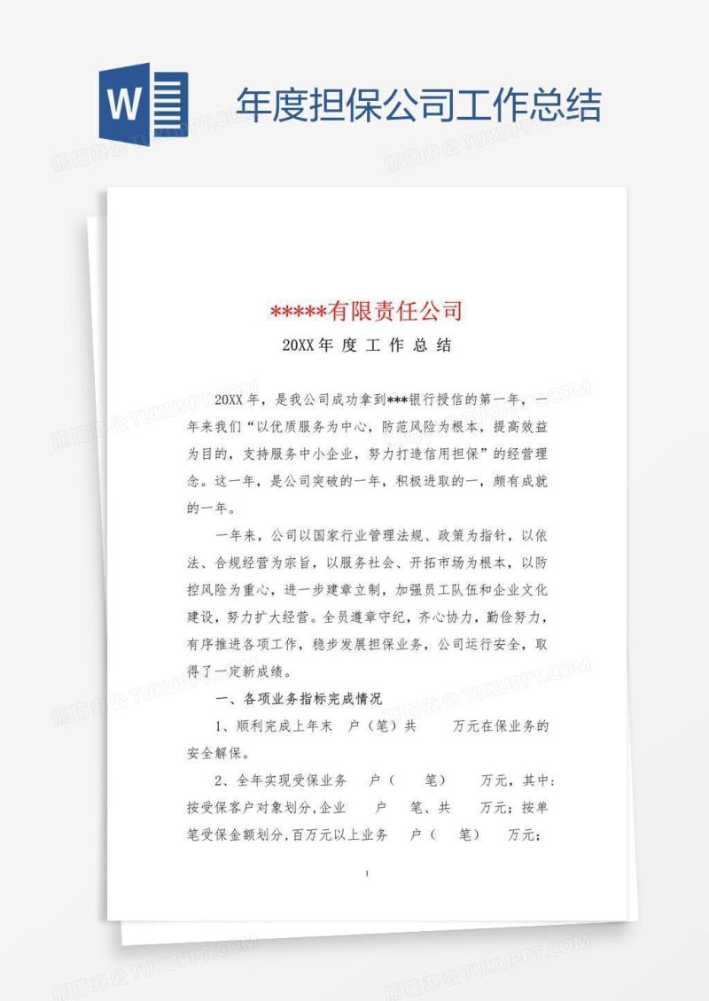年度担保公司工作总结