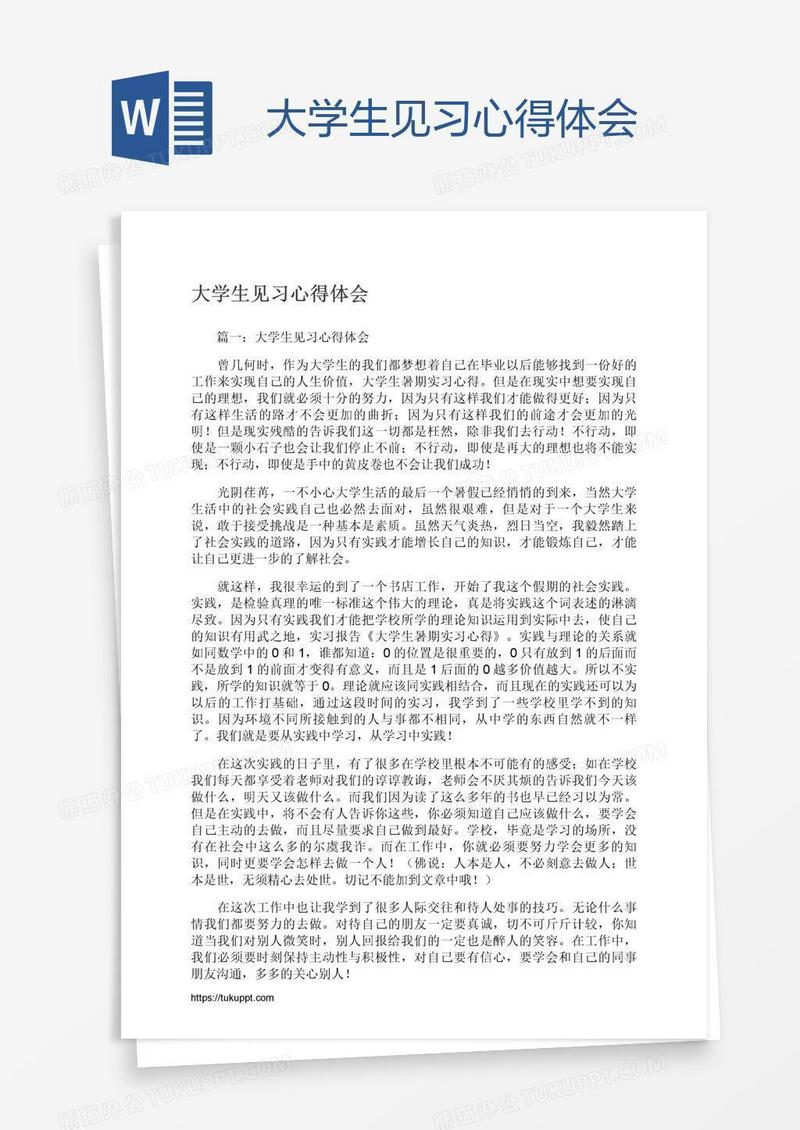 大学生见习心得体会