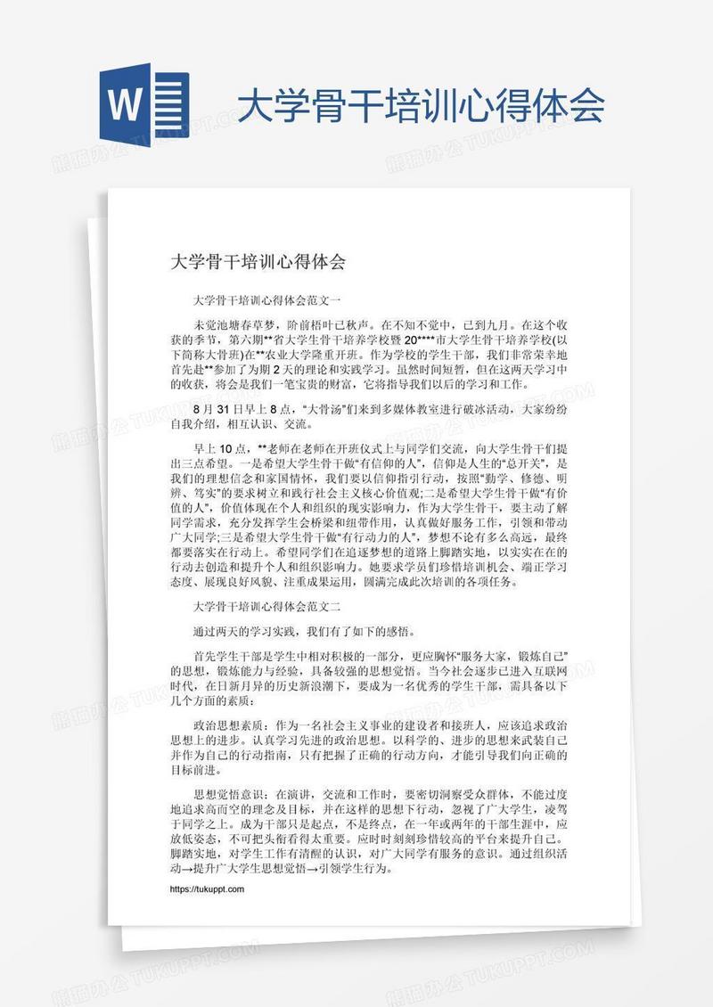 大学骨干培训心得体会