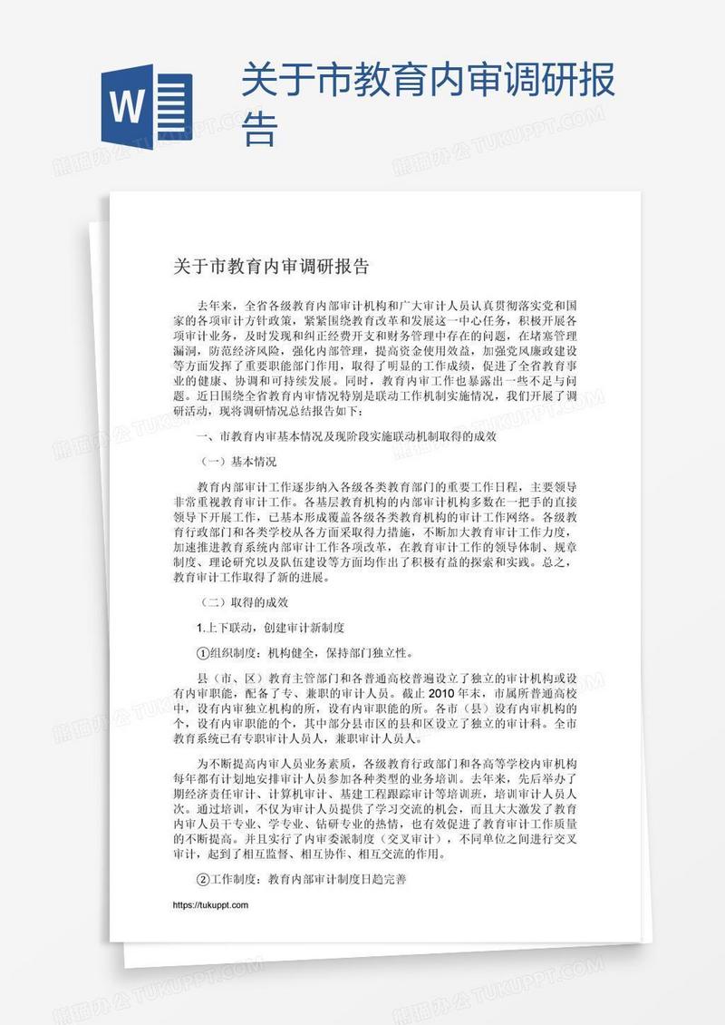 关于市教育内审调研报告