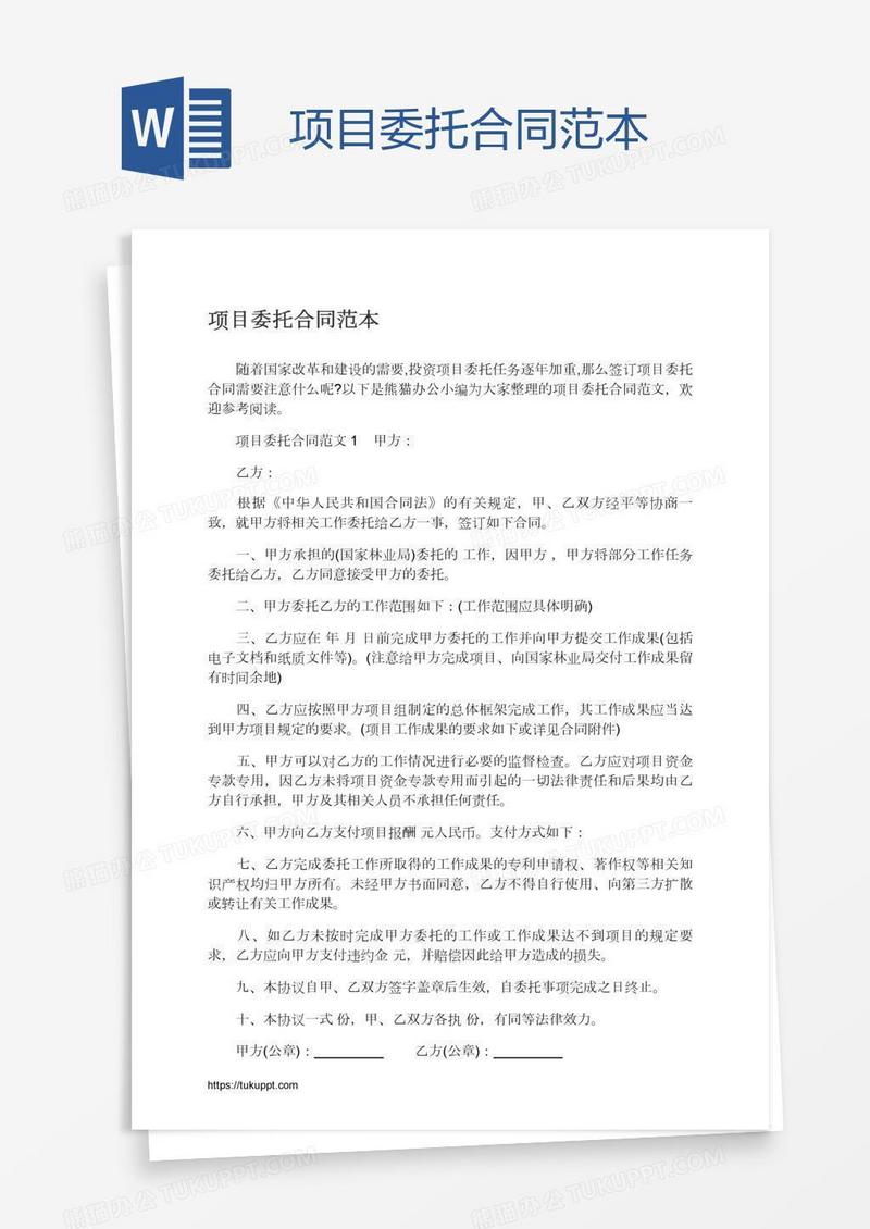 项目委托合同范本