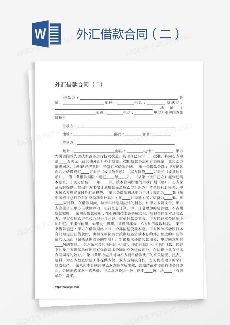 外汇借款合同（二）