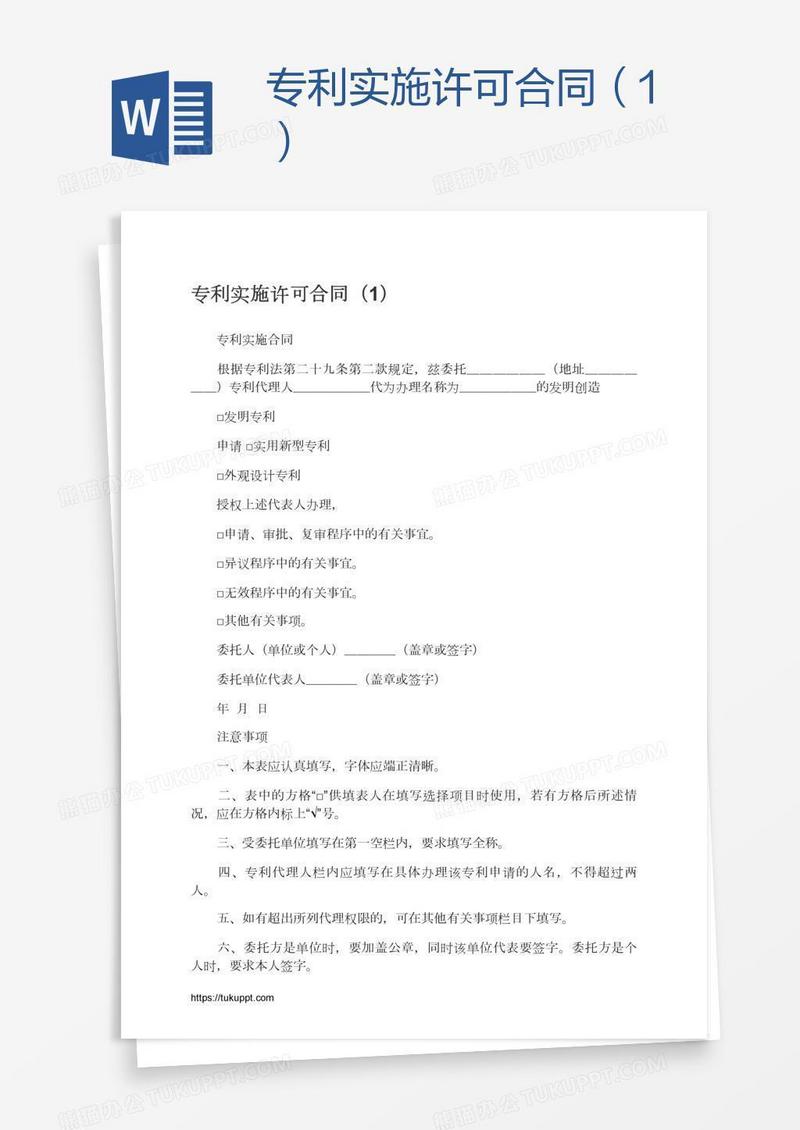 专利实施许可合同（1）