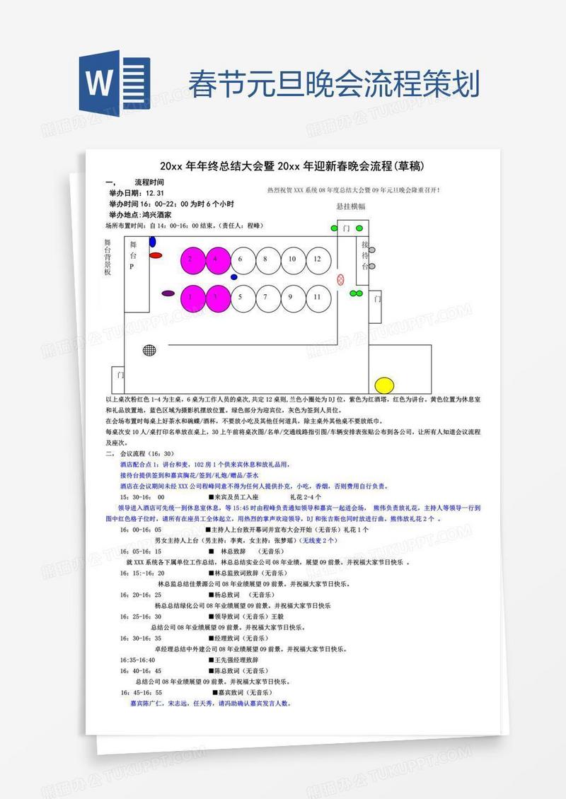 春节元旦晚会流程策划