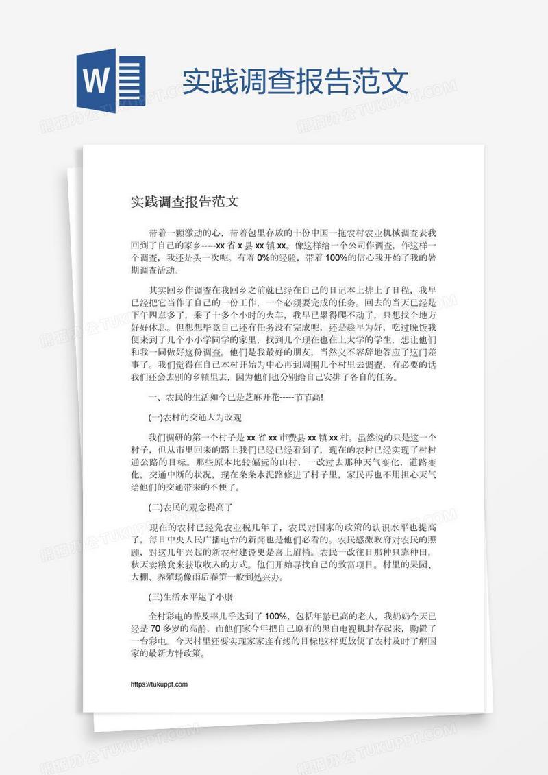 实践调查报告范文