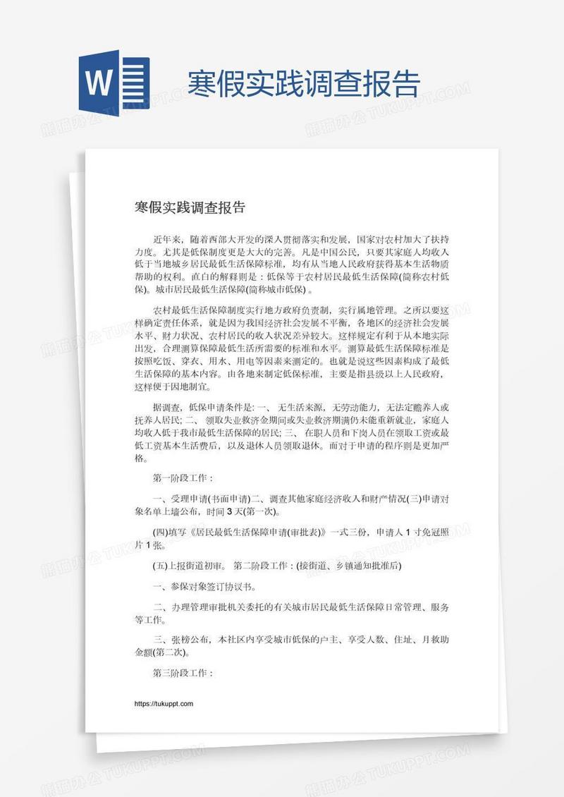 寒假实践调查报告