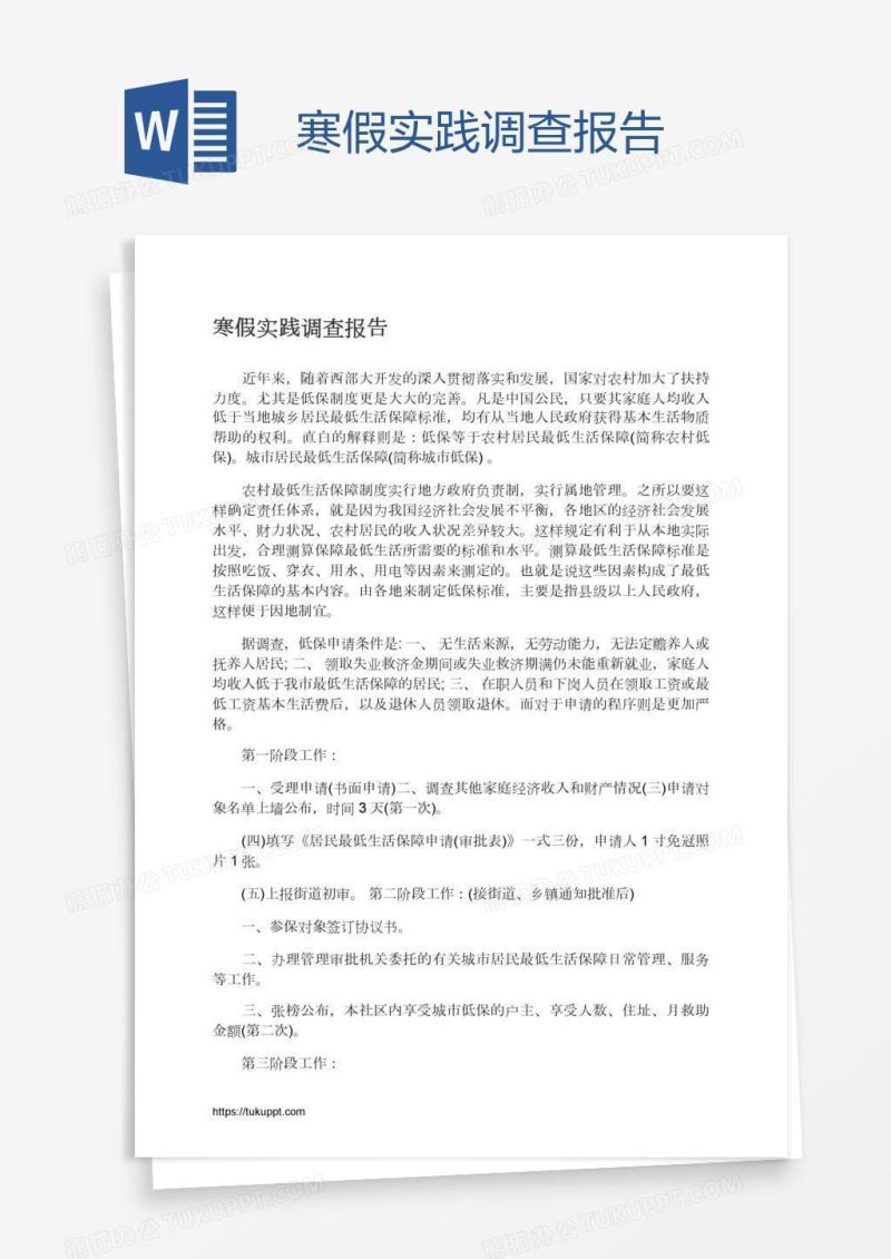 寒假实践调查报告