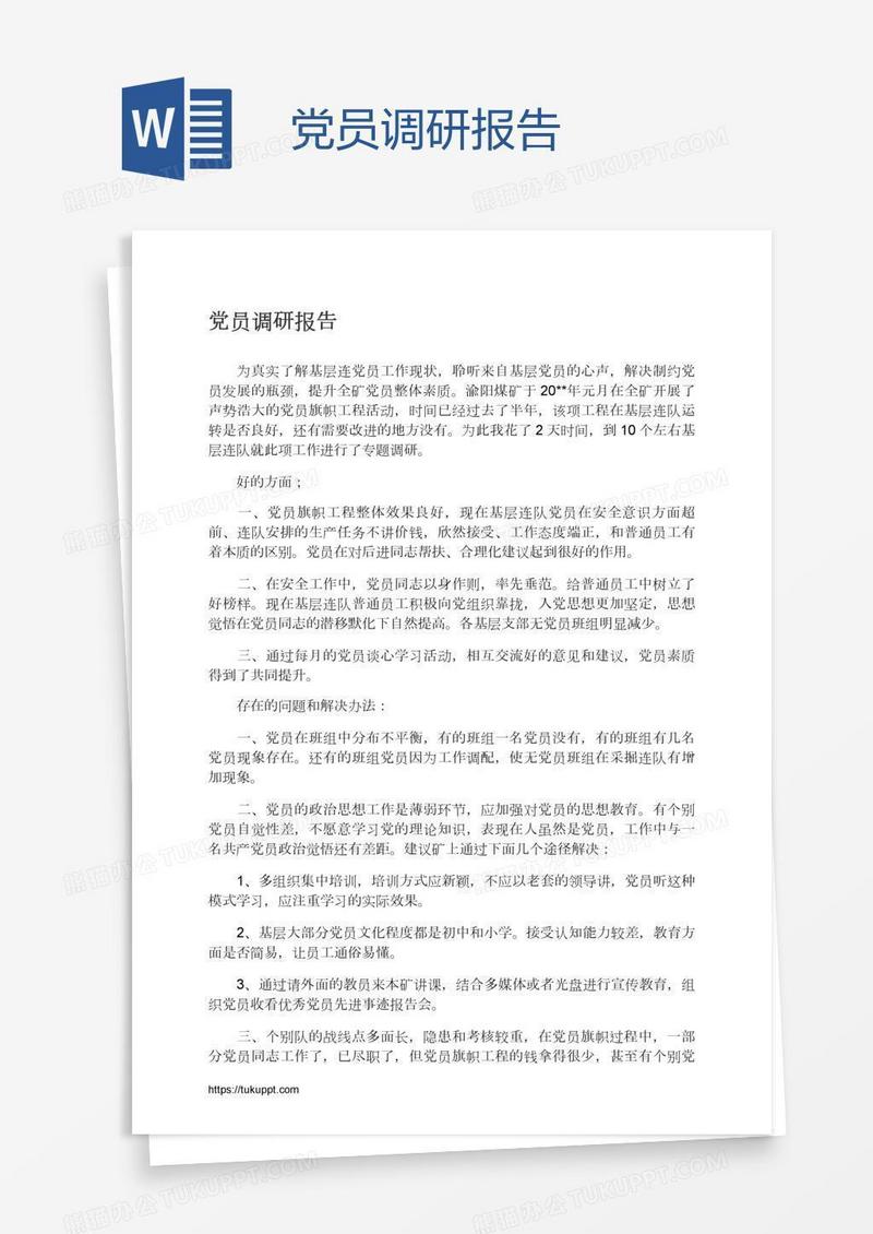 党员调研报告