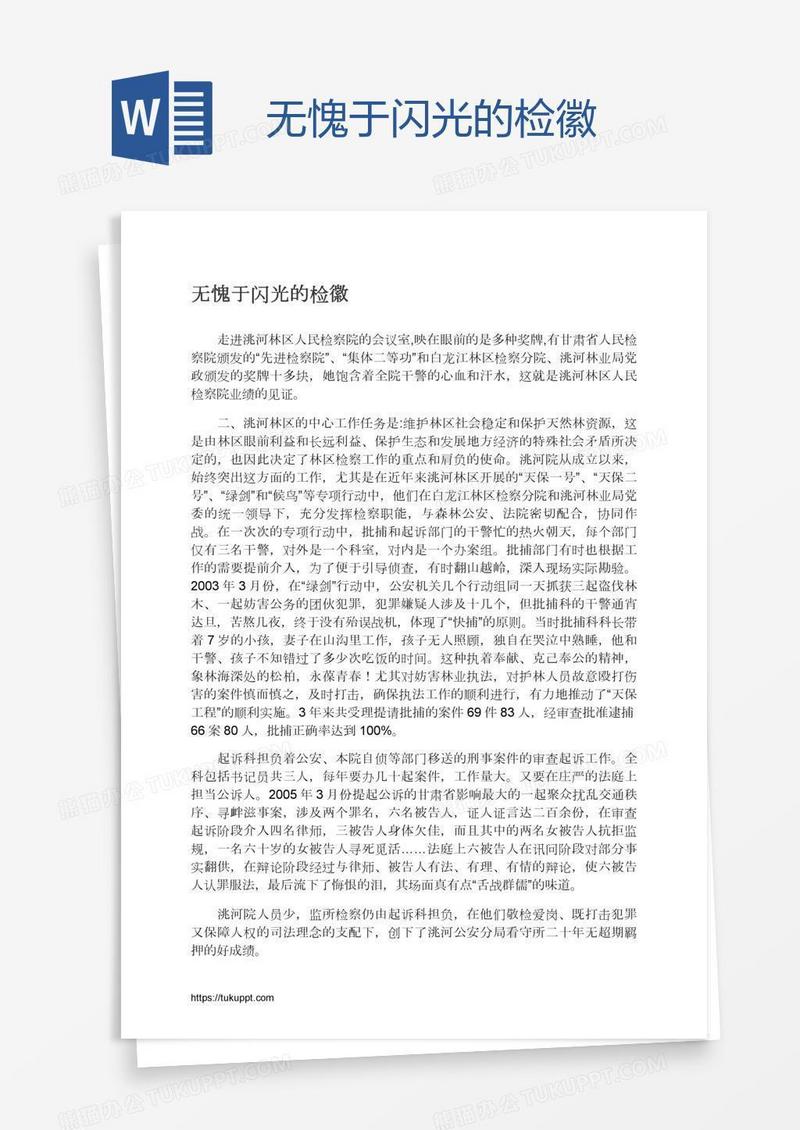 无愧于闪光的检徽
