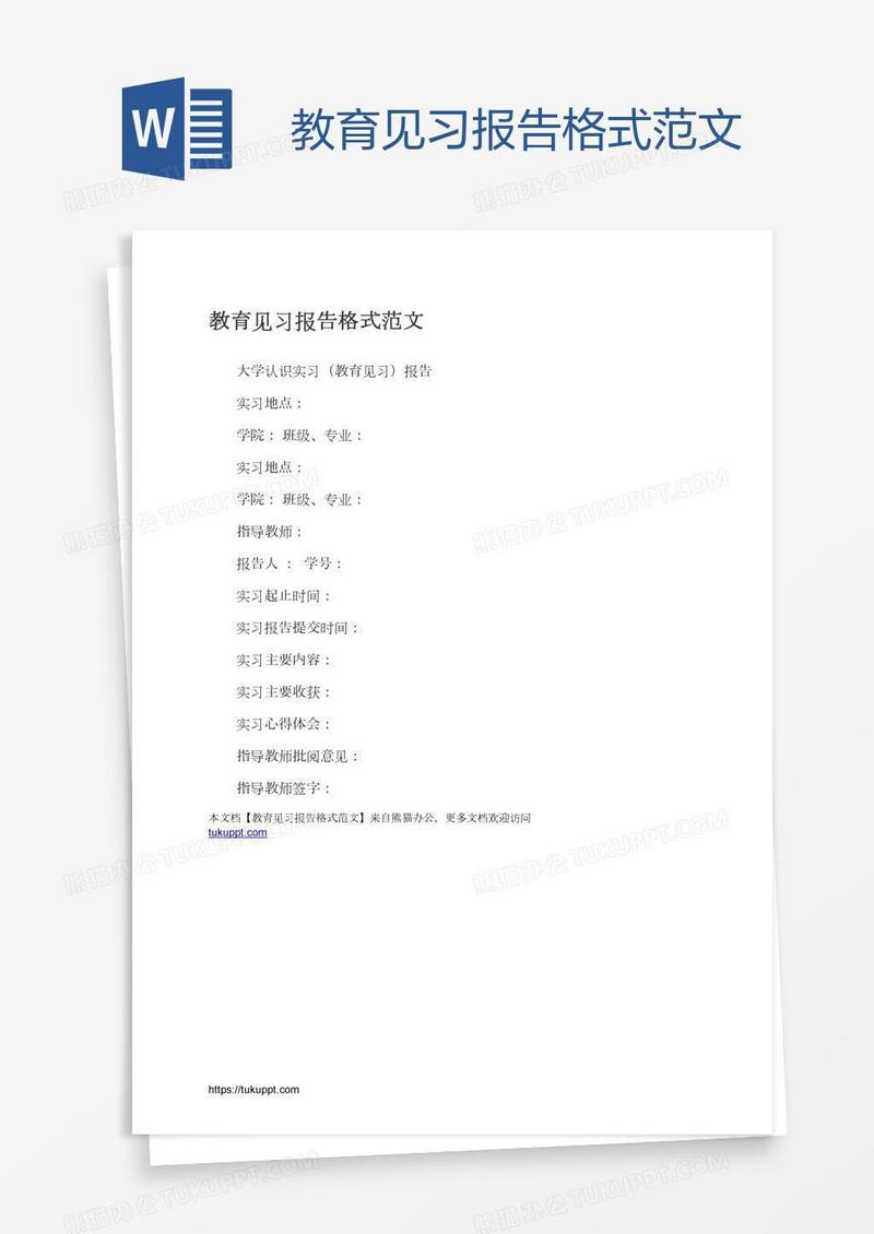 教育见习报告格式范文