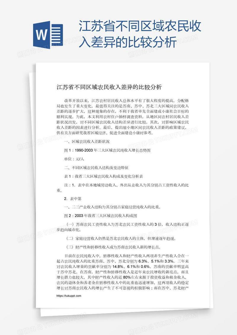 江苏省不同区域农民收入差异的比较分析