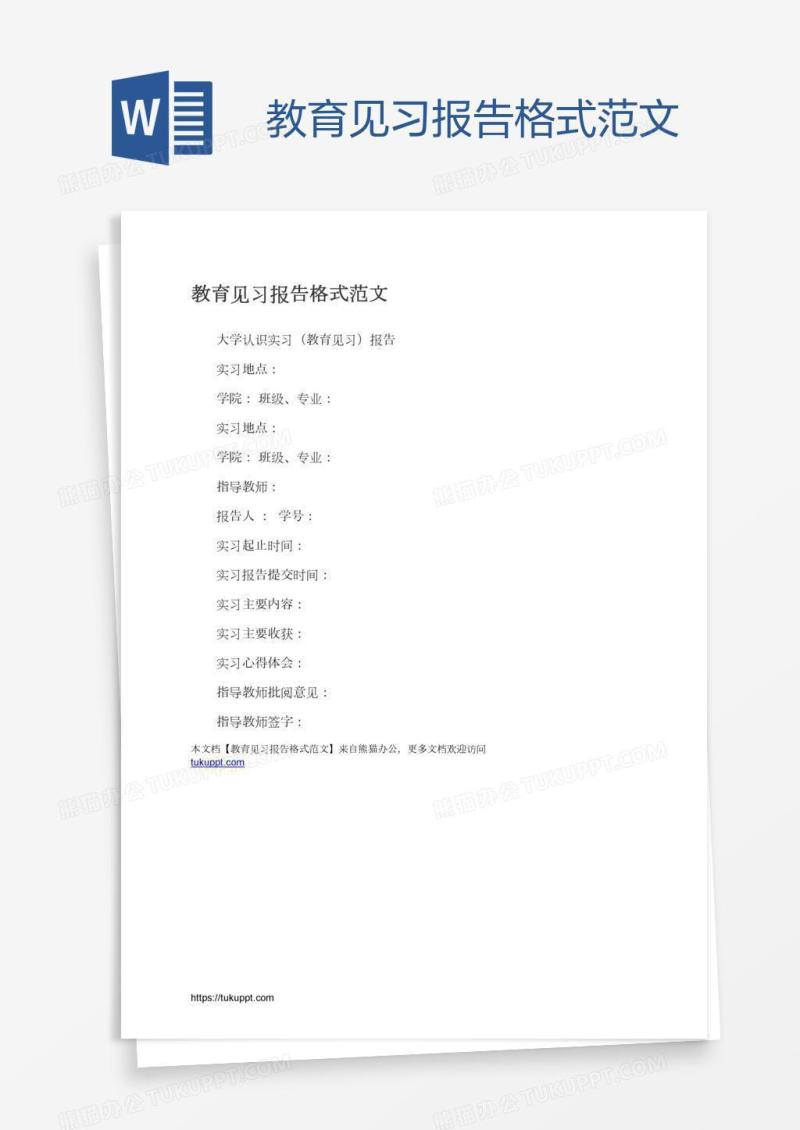 教育见习报告格式范文