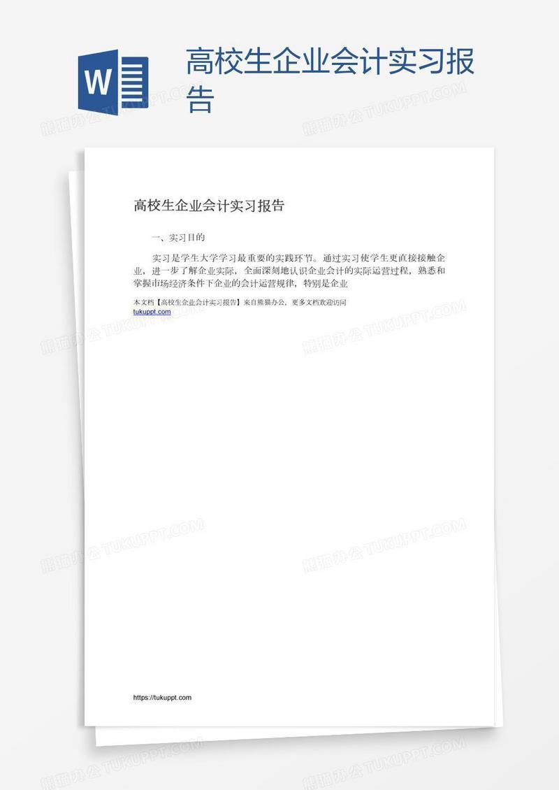 高校生企业会计实习报告