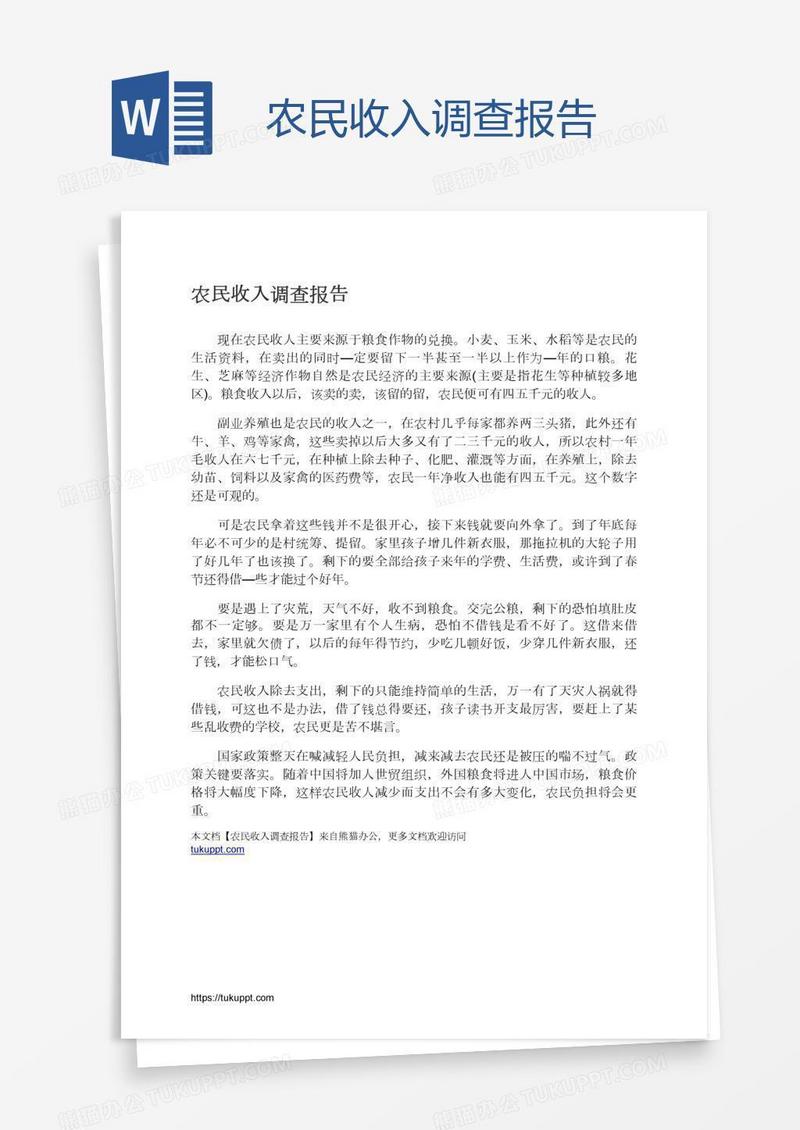 农民收入调查报告