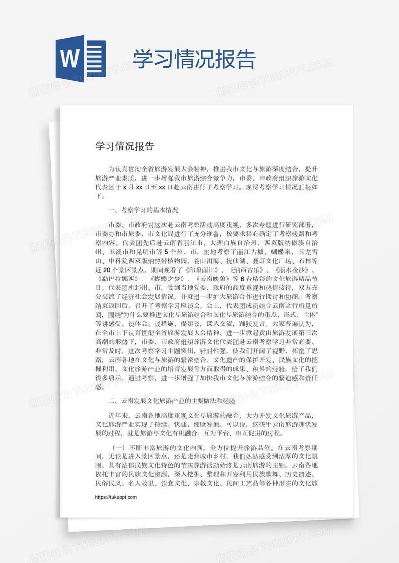 学习情况报告