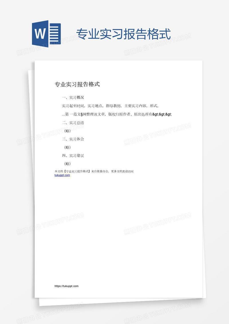 专业实习报告格式