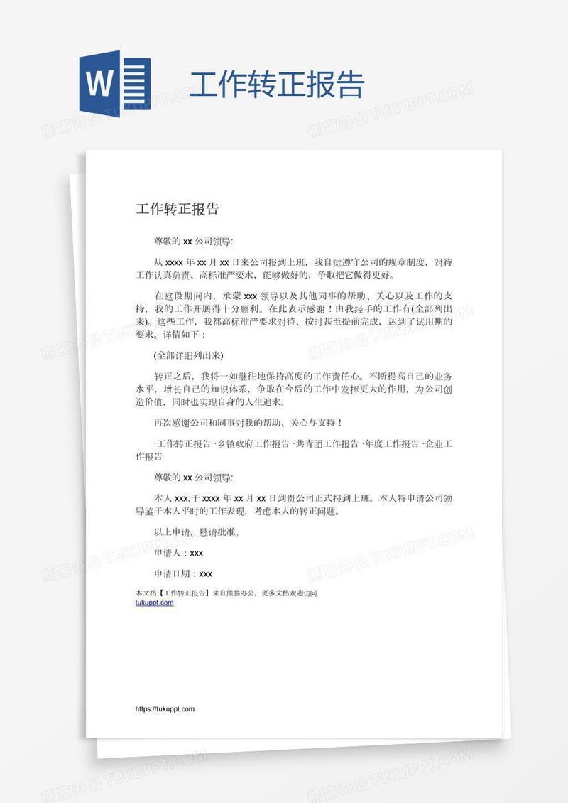 工作转正报告