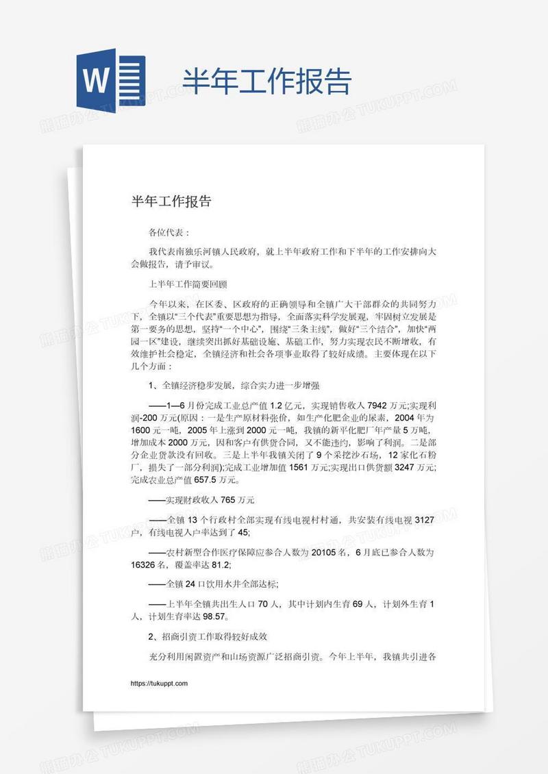半年工作报告