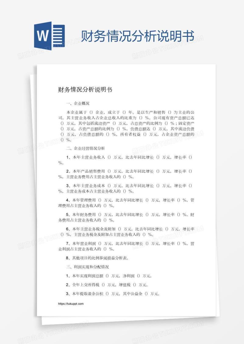 财务情况分析说明书